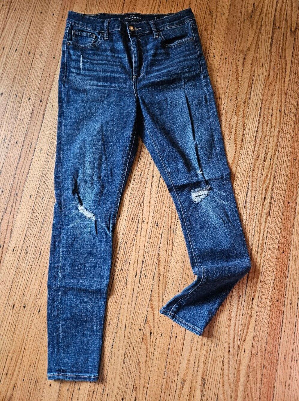 Lucky Brand Bridgette Skinny Jeans Distressed Dark Wash Size 8/29